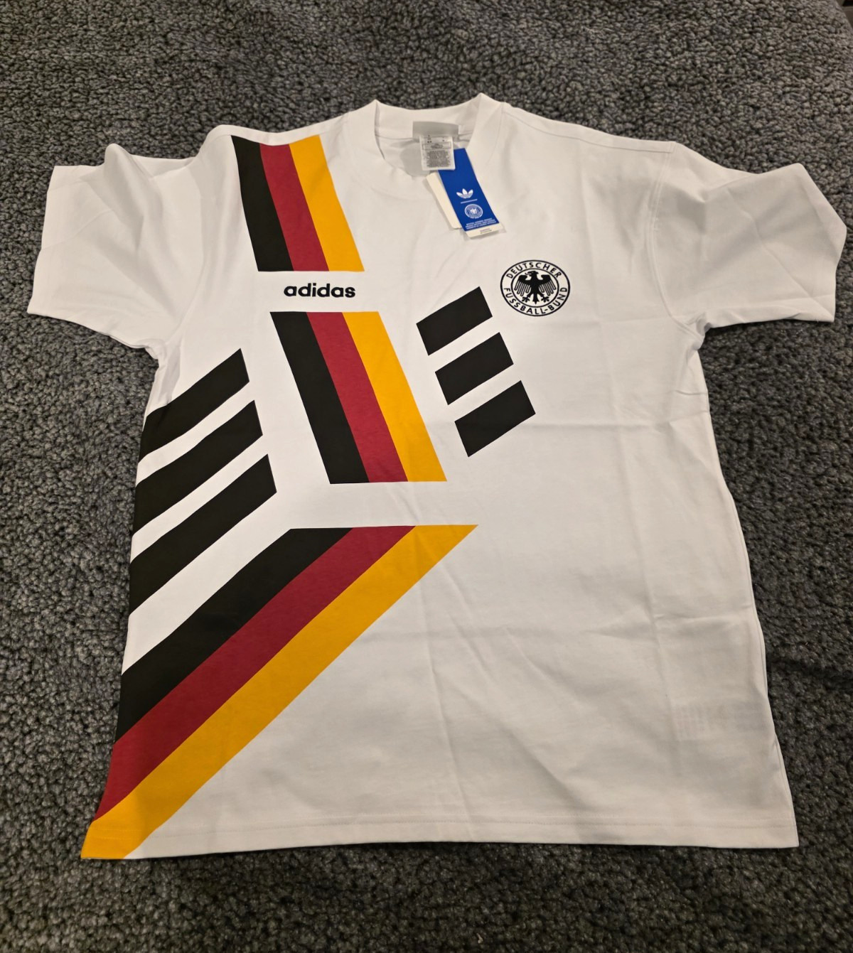 adidas Germany National Team DFB Soccer Shirt White Black Red Yellow Size M #64 adidas Germany National Team DFB Soccer Shirt White Black Red Yellow Size M #64