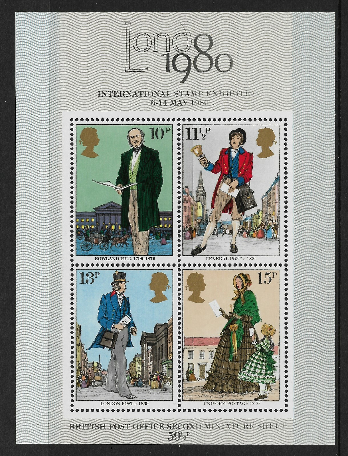 GB 1979 ms1099 var Hill MS Error Black Dry Print Faint/ Missing N Of London MNH GB 1979 ms1099 var Hill MS Error Black Dry Print Faint/ Missing N Of London MNH