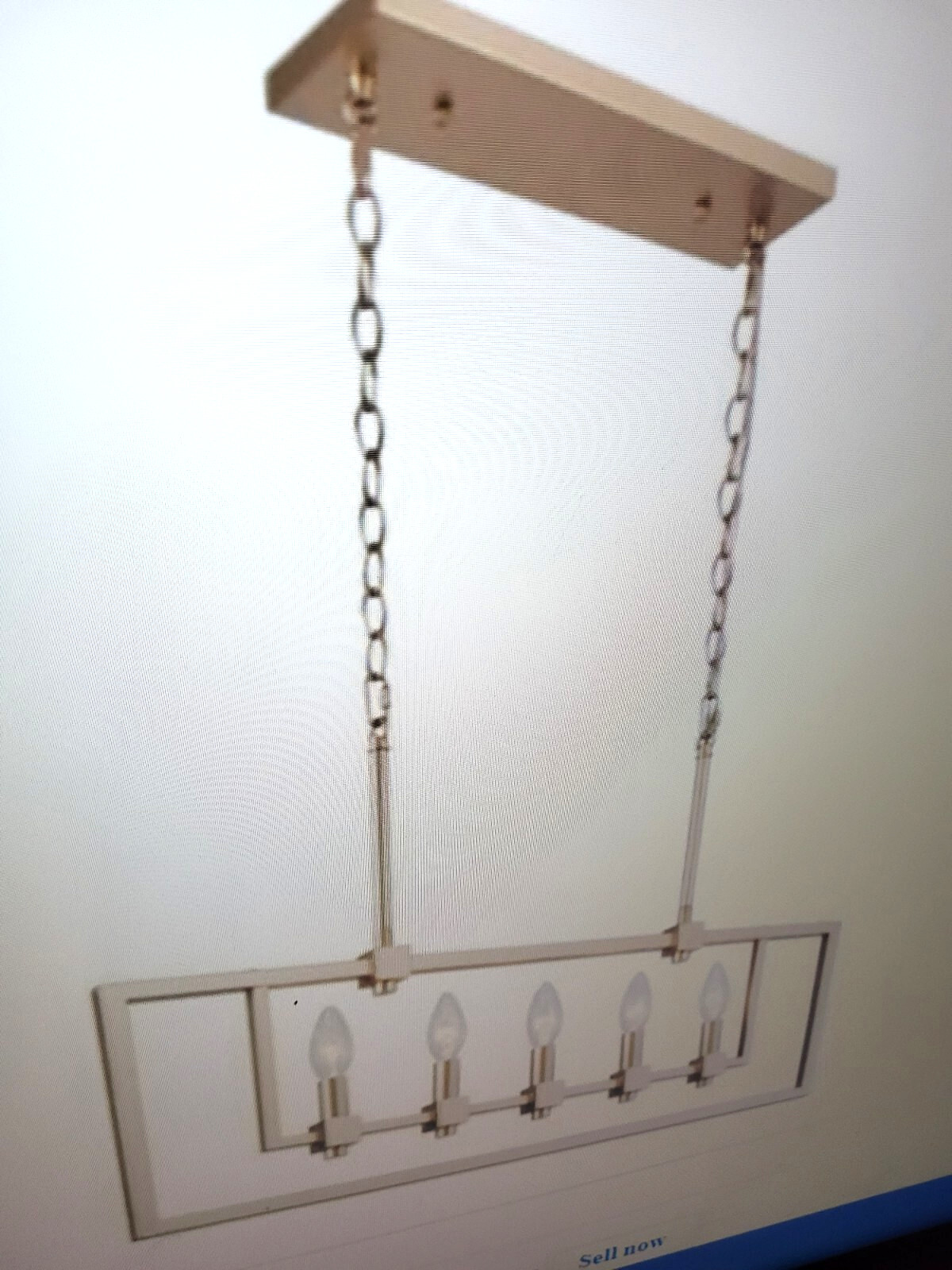Uolfin 28 in. 5-Light Modern Antique Gold Linear Island Chandelier (A03973)