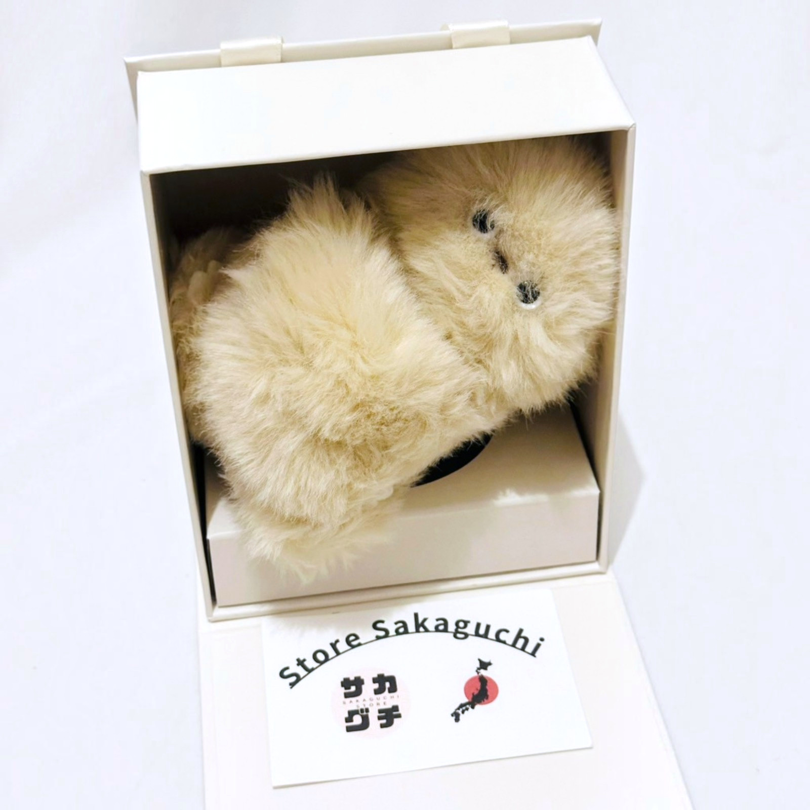 mirumi TOKYO Ivory Charm Plush Toy Robot Peeks Looks Around Reacts to Sound Gift