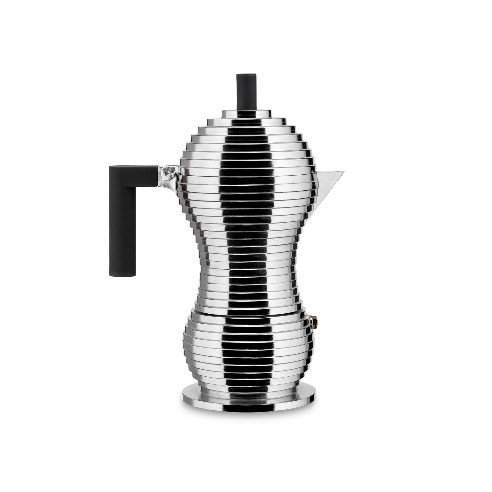 Alessi Pulcina Stovetop Espresso Maker 6 Cup Moka Pot Black by Illy Design