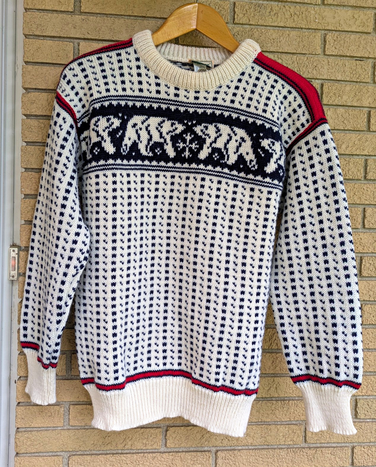 L.L.Bean Men\'s Polar Bear Wool Nordic Sweater Large Made In Norway L.L.Bean Men\'s Polar Bear Wool Nordic Sweater Large Made In Norway