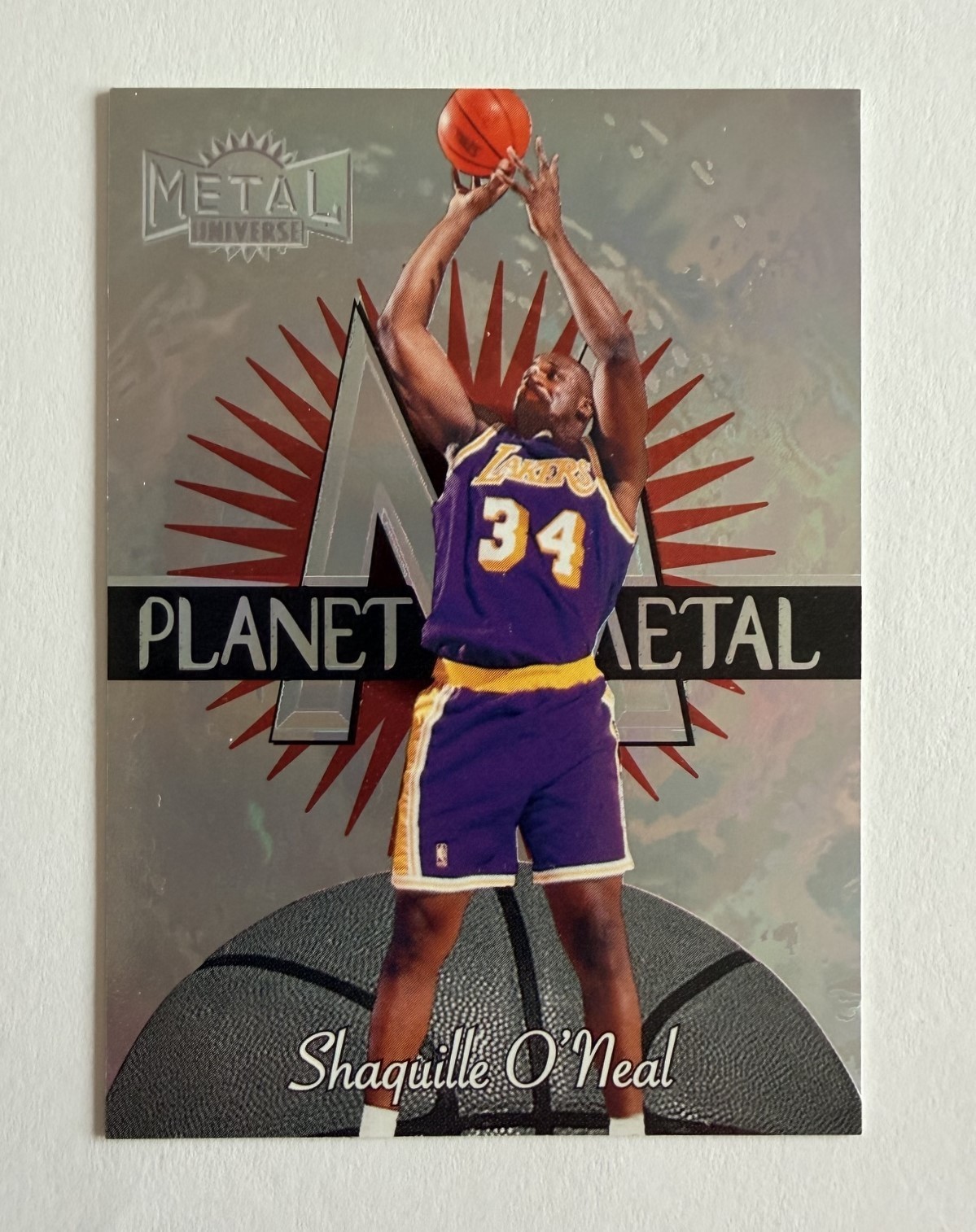 1997-98 Skybox Metal Universe Shaquille O'Neal Planet #4 PM Lakers