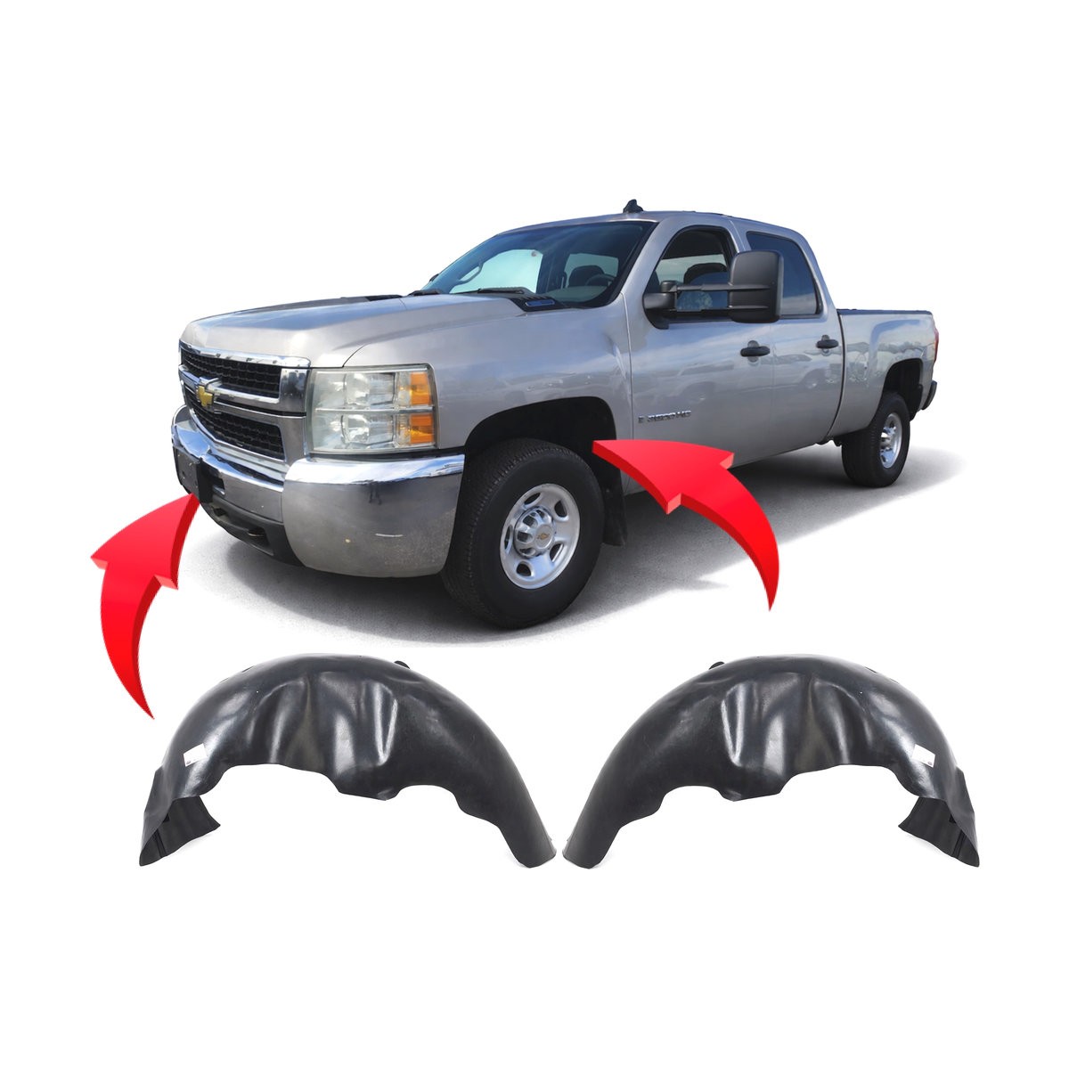 Fender Liner Front Set of 2 for Chevrolet Silverado 2500 HD 2007-2010 GM1248188