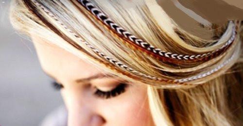 9 -12 inch Long Beautiful Natural Beige & Brown Feathers for Hair Extension Feat