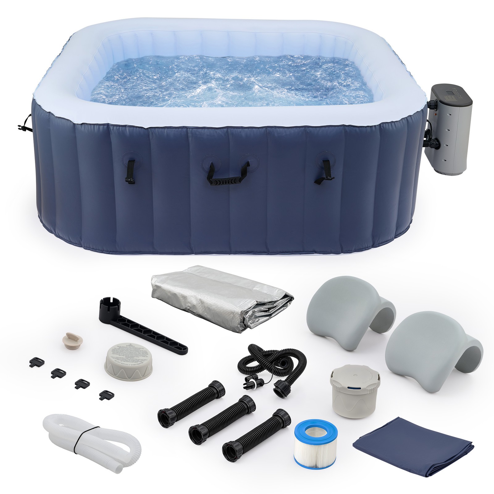 CO-Z 6 ft Outdoor Inflatable Spa Tub with 94 Air Jets Heater Electric Pump Blue CO-Z 6 ft Outdoor Inflatable Spa Tub with 94 Air Jets Heater Electric Pump Blue