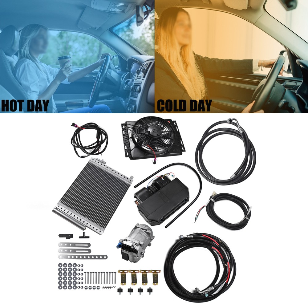 Cool &Heat DC 12V Underdash Electric Air Conditioner Universal Auto Car A/C Kit