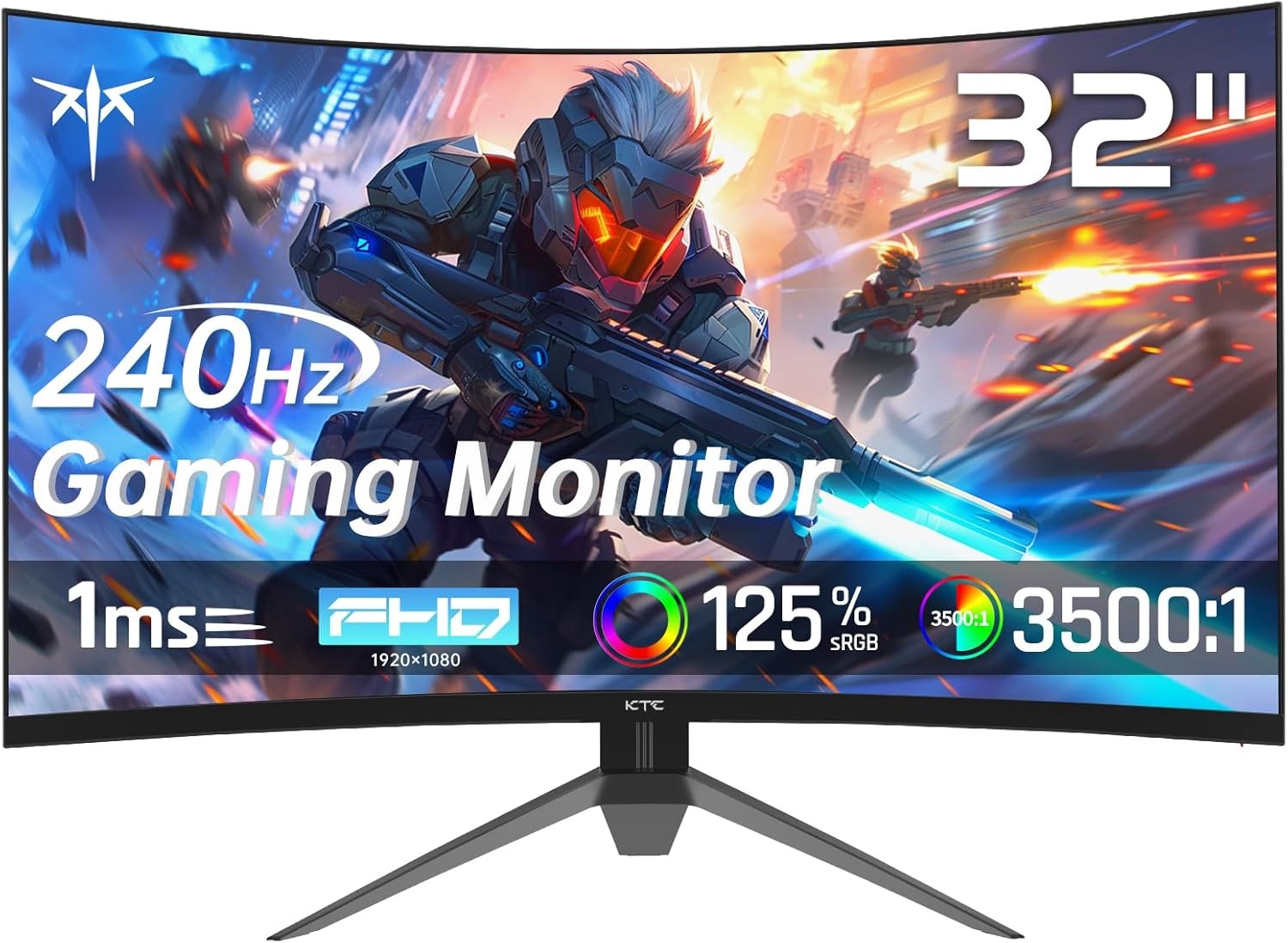 KTC H32S17F 32In Curved Gaming Monitor 240Hz HVA Panel FHD HDR10 Tilt Adjustable KTC H32S17F 32In Curved Gaming Monitor 240Hz HVA Panel FHD HDR10 Tilt Adjustable