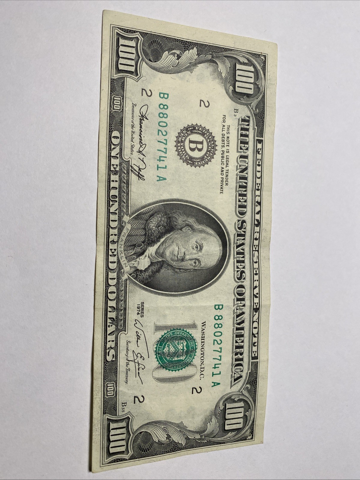 Rare $100 Bill B Series 1974 Series Rare And Vintage, One Of A Kind Vintage Bill Rare $100 Bill B Series 1974 Series Rare And Vintage, One Of A Kind Vintage Bill