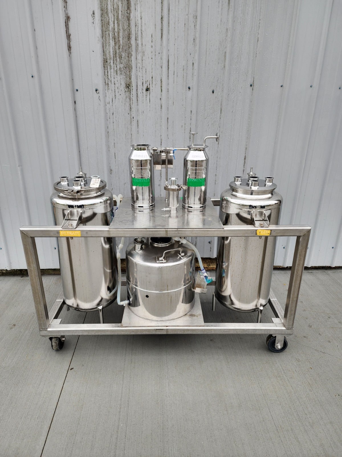 Walker Stainless Steel 316L Lab Filtration & Pilot Process Tank System 72 Liter Walker Stainless Steel 316L Lab Filtration & Pilot Process Tank System 72 Liter