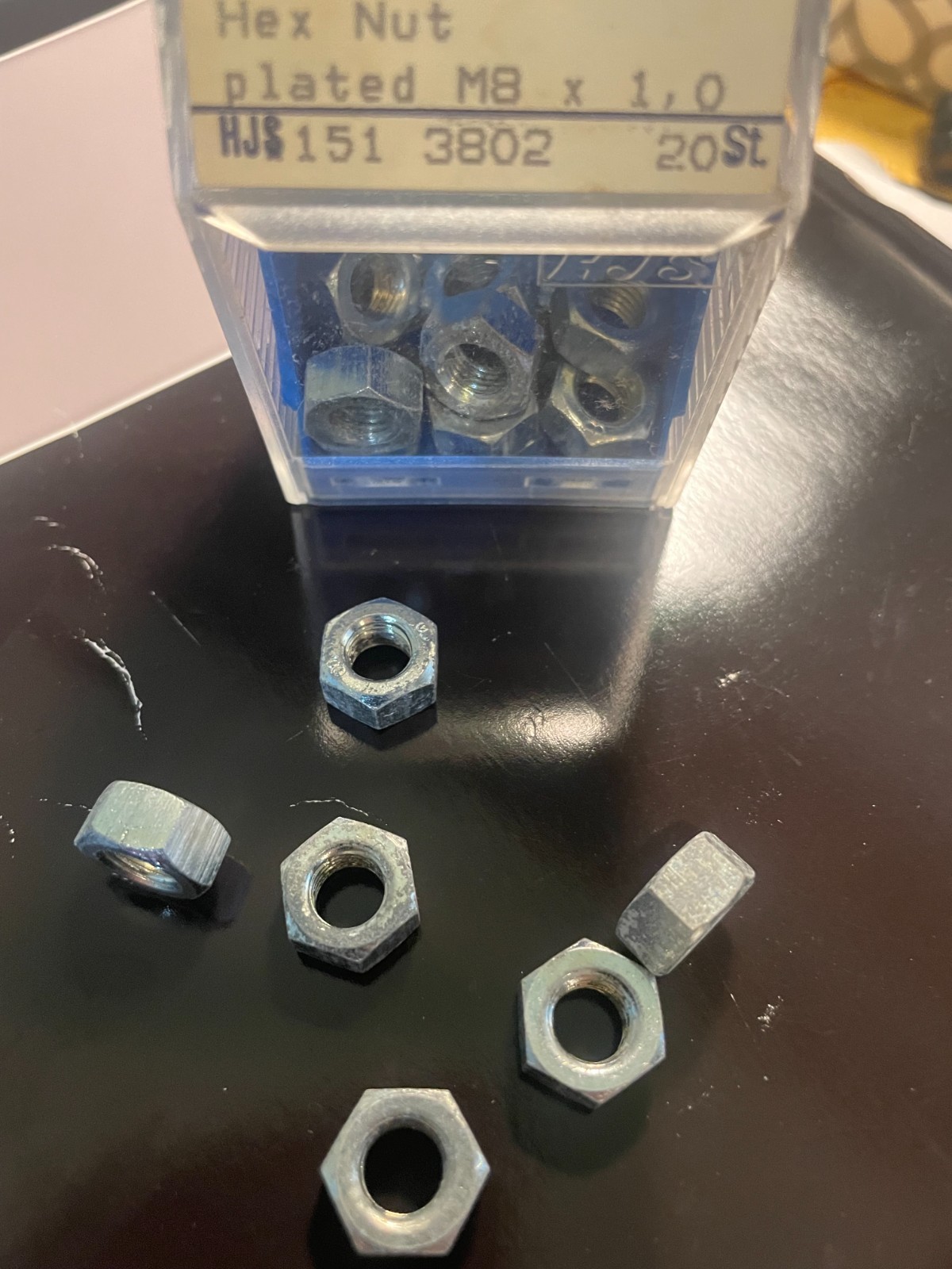 M8-1.0 Metric FINE Thread Hex Nut 20 PACK Steel 8mm x 1.0 M8x1.0 M8-1.0 Metric FINE Thread Hex Nut 20 PACK Steel 8mm x 1.0 M8x1.0