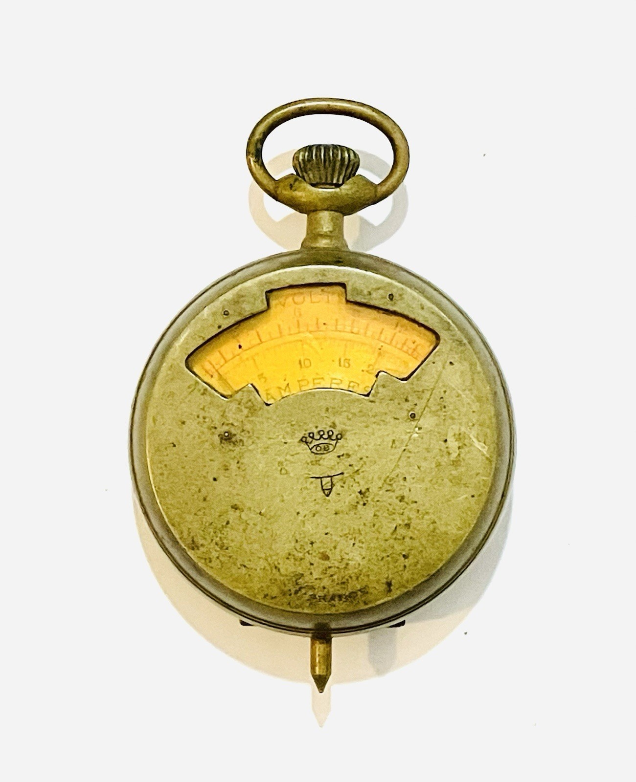 Antique French OB Pocket Watch Style Voltmeter 