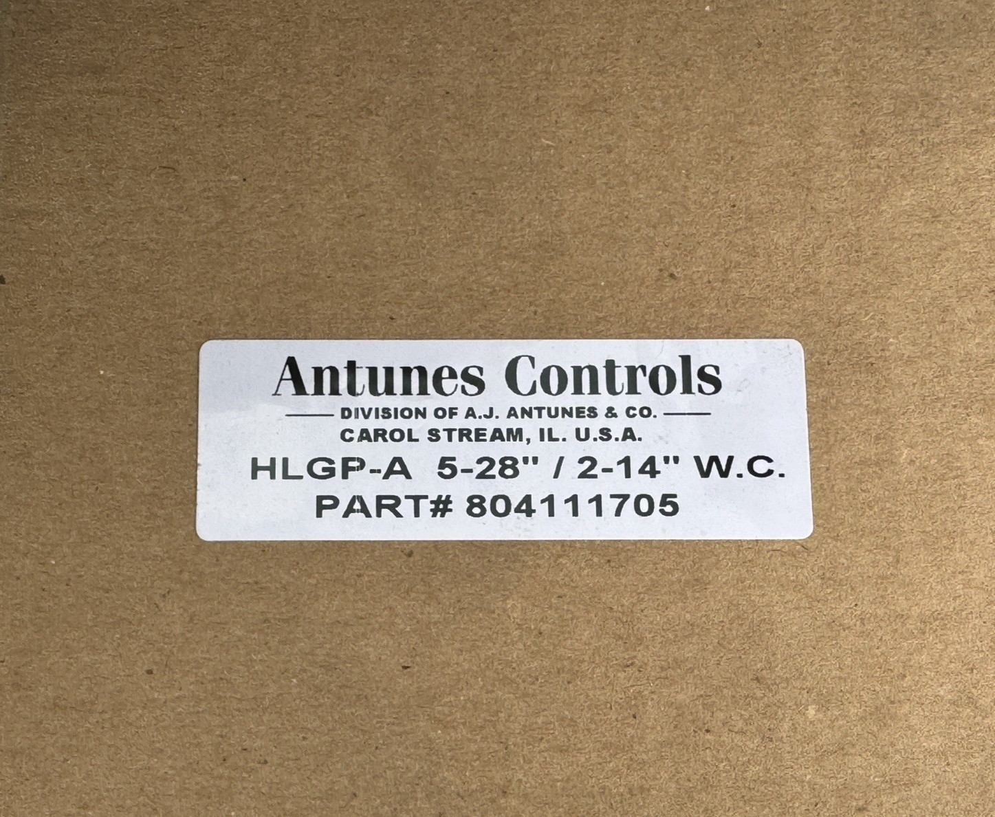 ANTUNES CONTROLS GAS PRESSURE SWITCH HLGP-A 5-28