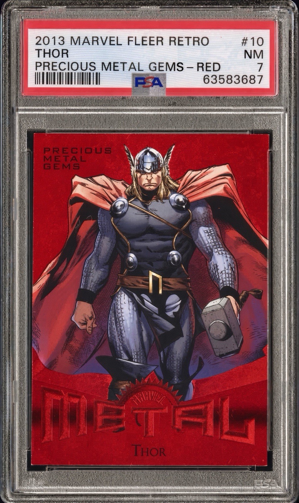 Fleer 2013 Marvel Fleer Retro Thor #10 PMG Red /100 PSA 7 Fleer 2013 Marvel Fleer Retro Thor #10 PMG Red /100 PSA 7