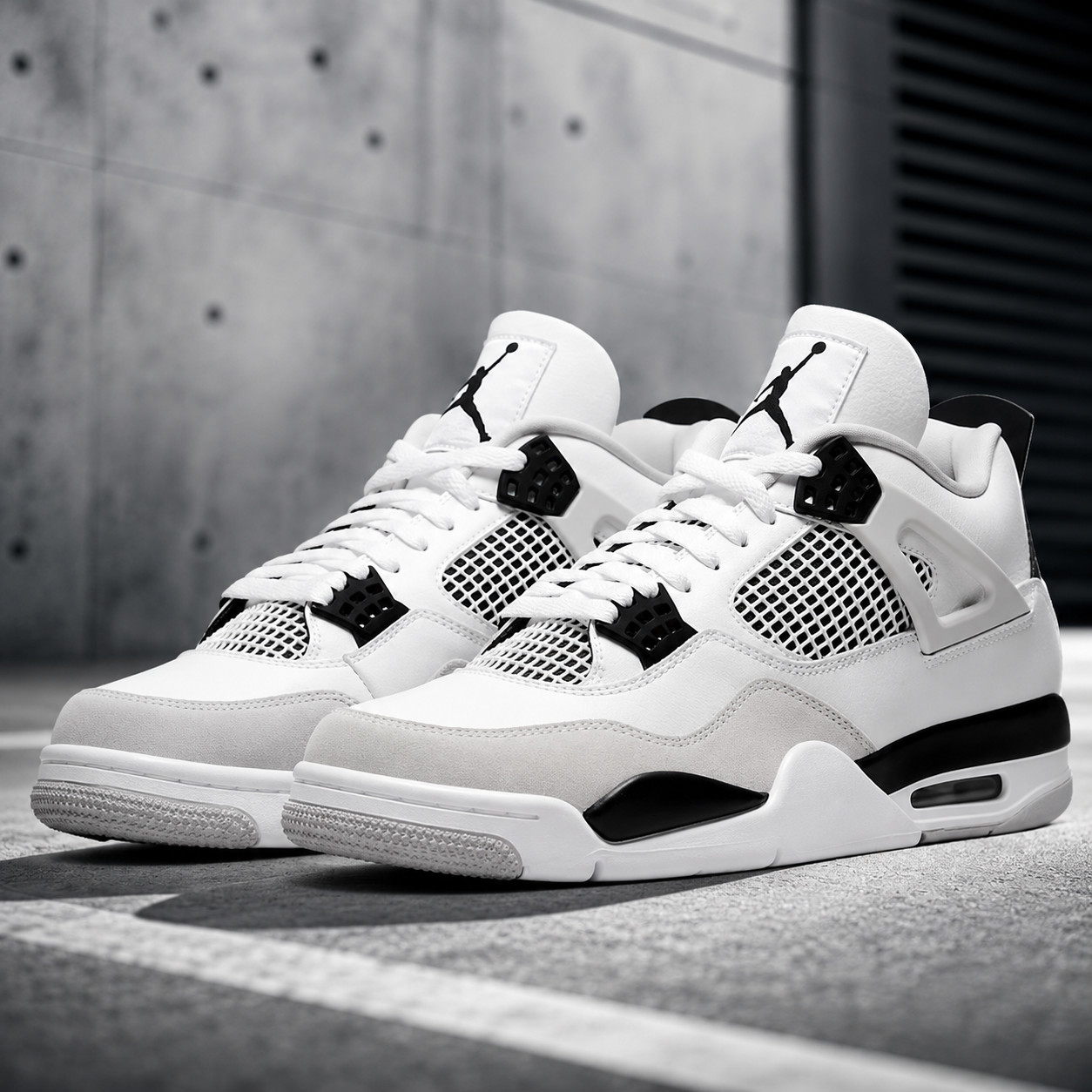 Women's Jordan 4 Retro Military Black White DH6927-111 Size US 5.5-11 NEW