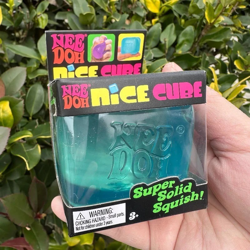 Nee Doh Nice Cube - Super Solid Squish Blue,Pink,Purple 1/2/3Pcs