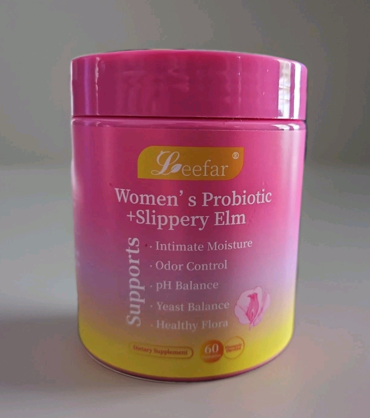 Leefar Women's Probiotic Slippery Elm Pineapple - 60 gummies - EXP: 1/2028 Leefar Women's Probiotic Slippery Elm Pineapple - 60 gummies - EXP: 1/2028