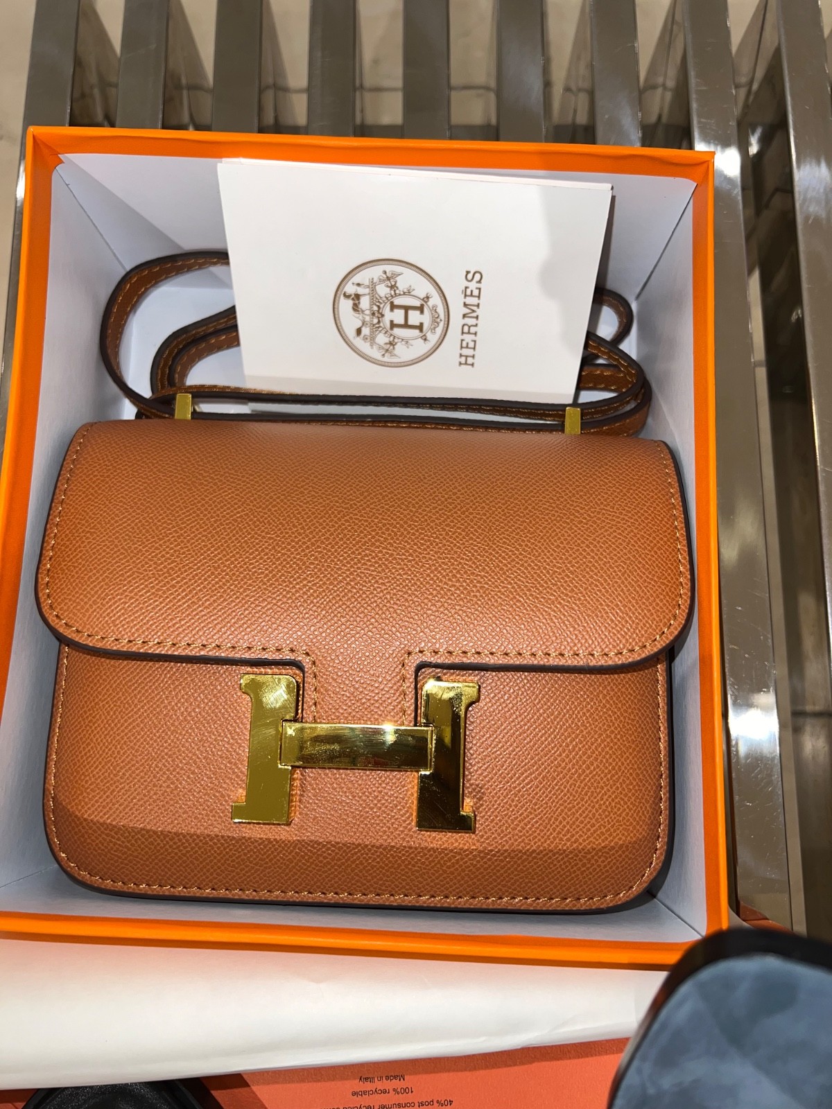 Hermes Constance brown tan Leather gold Hardware Shoulder handbag Hermes Constance brown tan Leather gold Hardware Shoulder handbag