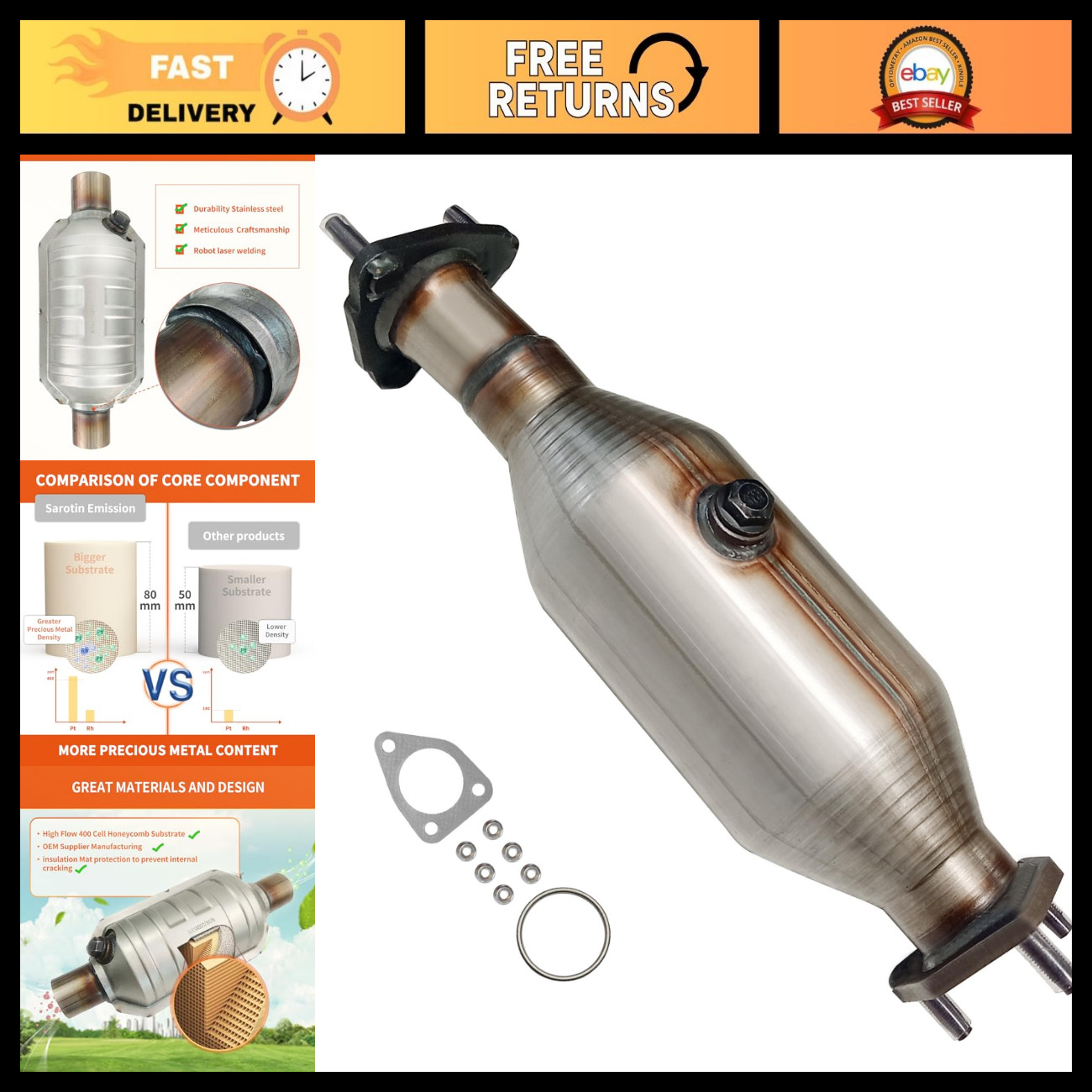 EPA Compliant Catalytic Converter for Honda Accord 1998-2002 4cyl SE Value 2.3L EPA Compliant Catalytic Converter for Honda Accord 1998-2002 4cyl SE Value 2.3L