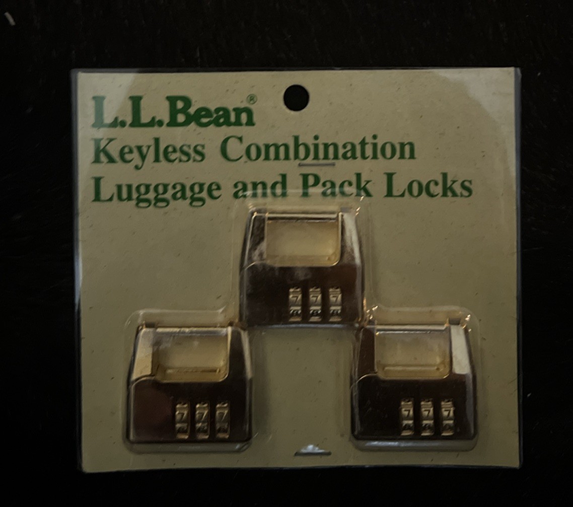 Vintage L.L. Bean 3-Pack Keyless Combination Luggage & Pack Locks - Brass *NEW* Vintage L.L. Bean 3-Pack Keyless Combination Luggage & Pack Locks - Brass *NEW*