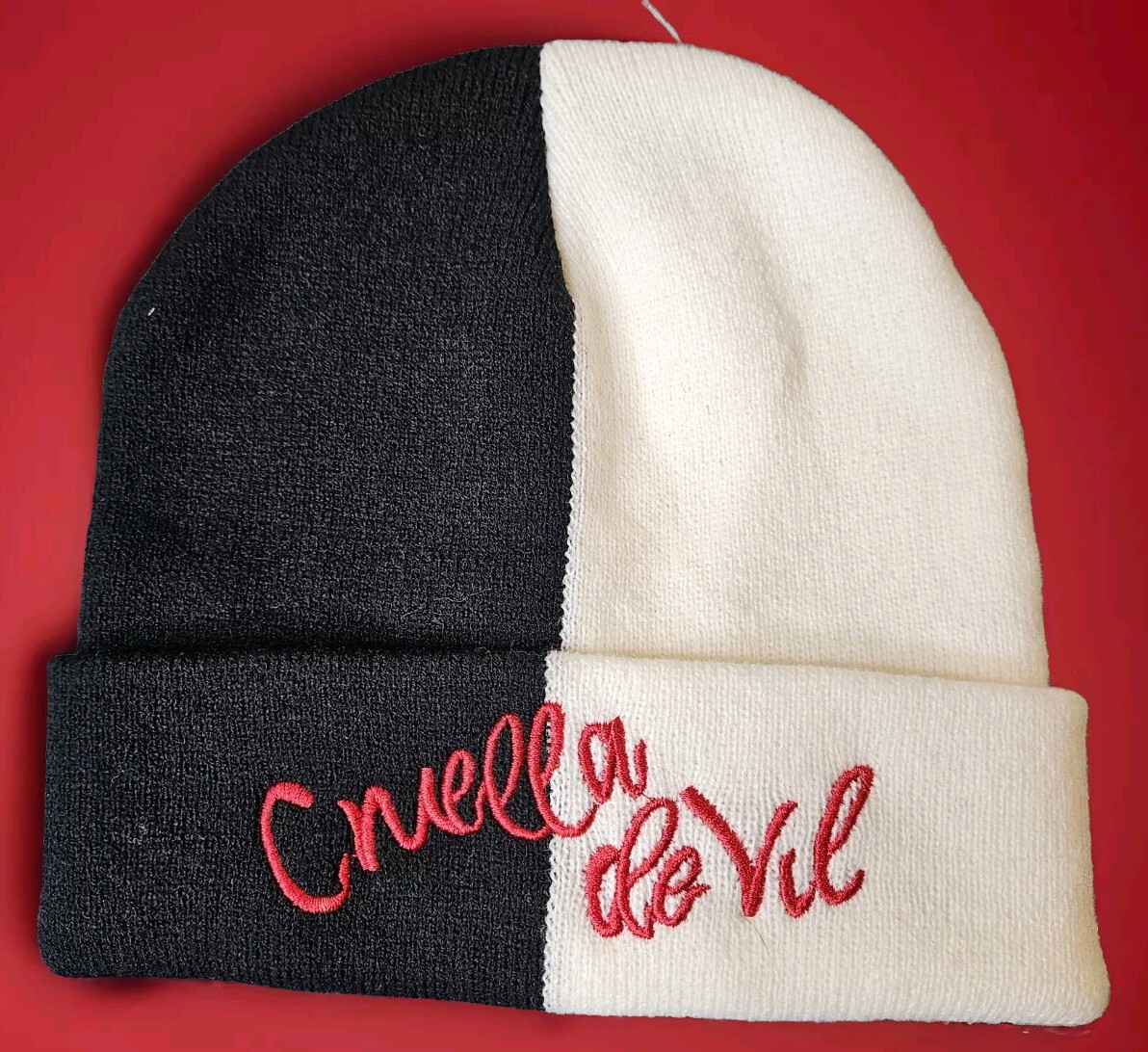 NWOT Disney X Cakeworthy Beanie Black White Colorblock Embroidered NWOT Disney X Cakeworthy Beanie Black White Colorblock Embroidered