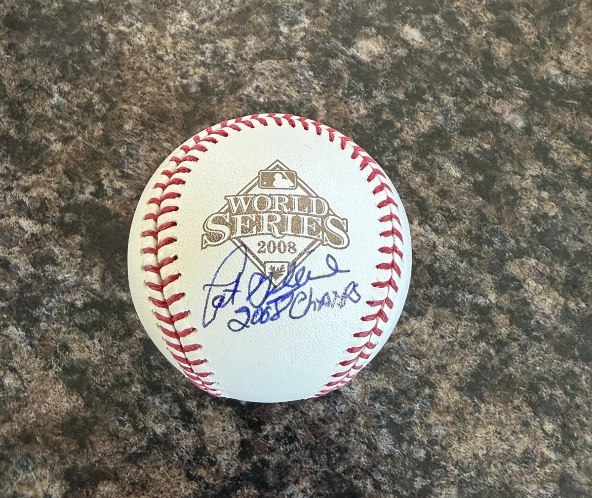 Pat Gillick Signed 2008 World Series Baseball “2008 Champs” Insc Phillies PSA