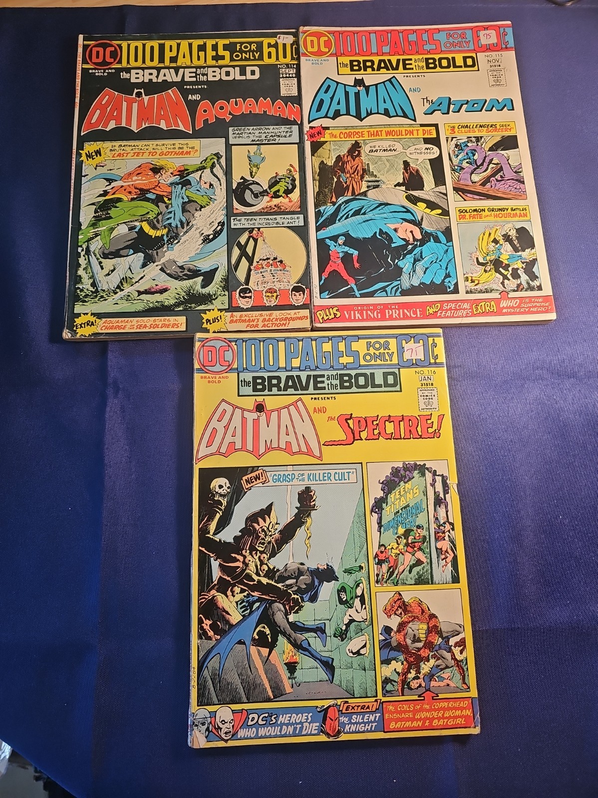Brave And The Bold 100 Page Lot. Issues 114,115,116