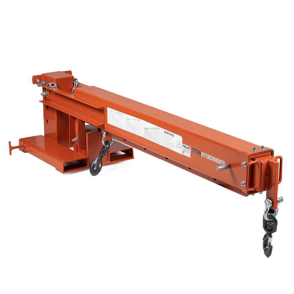 Titan Fork Mounted Adjustable Hoist Pivoting Jib Boom Crane, 84\