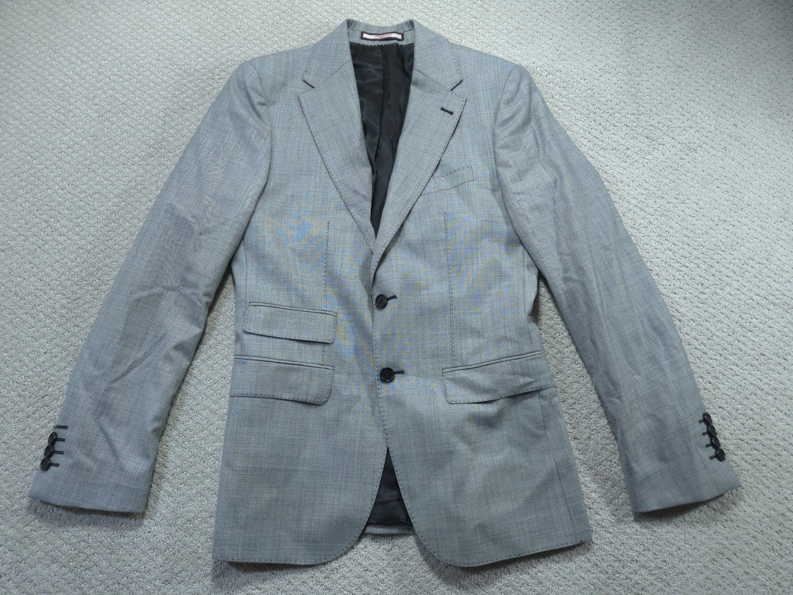 Connaisseur Paris Blazer Jacket Mens 36 Gray Italian Super 170s Wool Slim Fit Connaisseur Paris Blazer Jacket Mens 36 Gray Italian Super 170s Wool Slim Fit