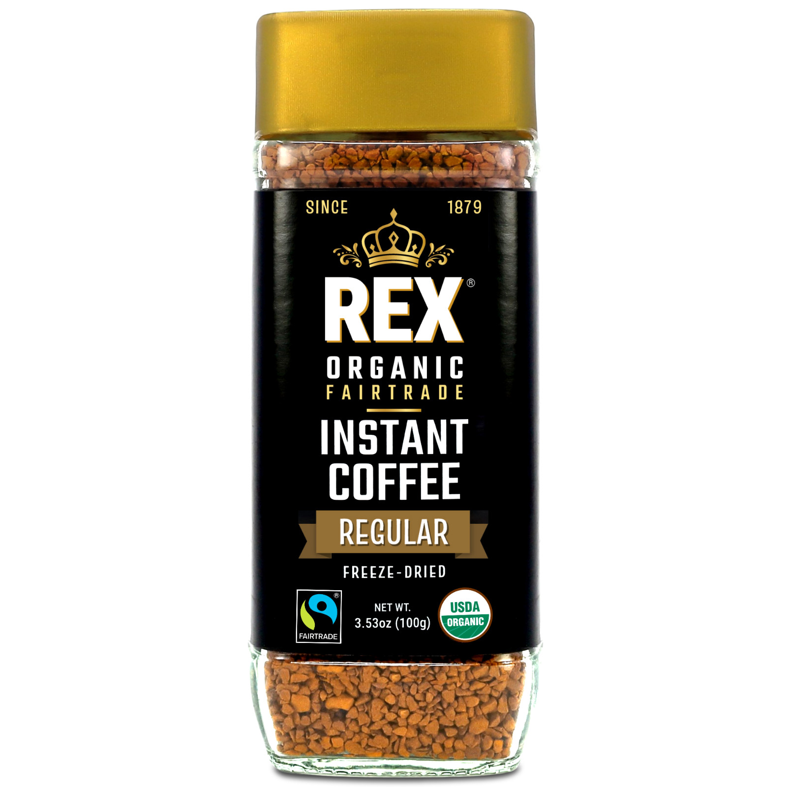 Rex Coffee Organic Fairtrade Freeze-Dried Instant Medium Roast Arabica, 3.53 oz Rex Coffee Organic Fairtrade Freeze-Dried Instant Medium Roast Arabica, 3.53 oz