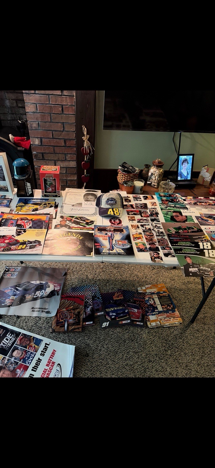 HUGE NASCAR Memorabilia Lot Signed 8x10s Jimmie Johnson Hat Hero Cards 150+ Pcs