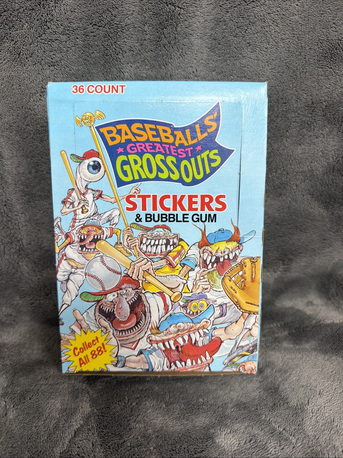 Case Fresh VTG 1988 Leaf Baseball's Greatest Gross Outs 36 Wax Pack Box Stickers Case Fresh VTG 1988 Leaf Baseball's Greatest Gross Outs 36 Wax Pack Box Stickers