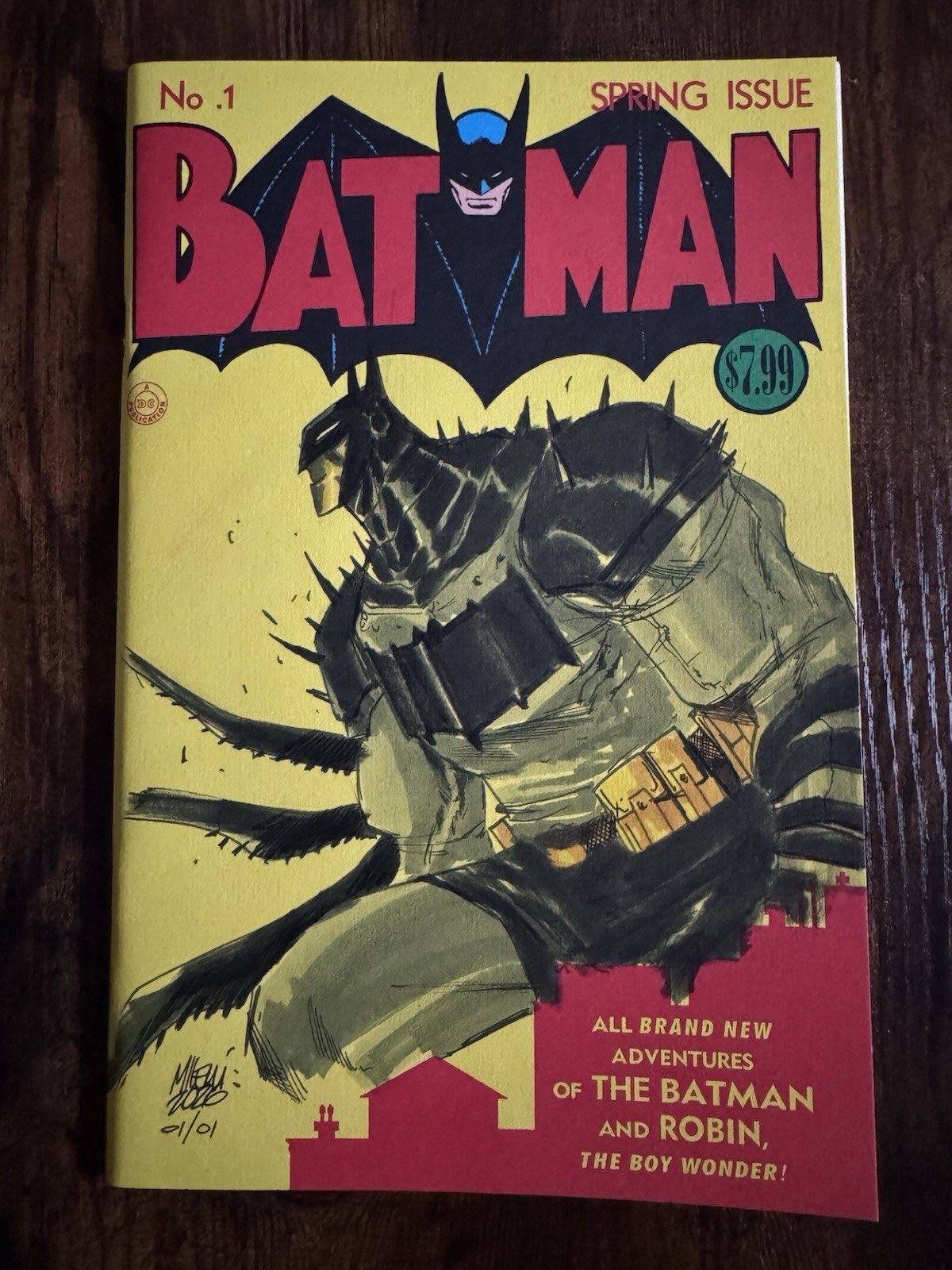 1/1 BATMAN No. 1 ORIGINAL ART ABSOLUTE BATMAN COLORED SKETCH BY A. Micelli w/COA 1/1 BATMAN No. 1 ORIGINAL ART ABSOLUTE BATMAN COLORED SKETCH BY A. Micelli w/COA