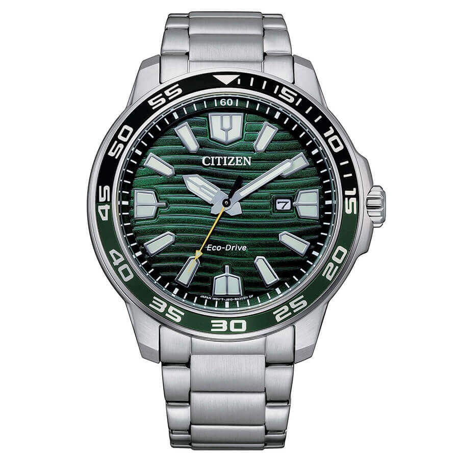 Citizen Men's Eco-Drive Green Dial Marine Sport Watch - AW1526-89X NEW
