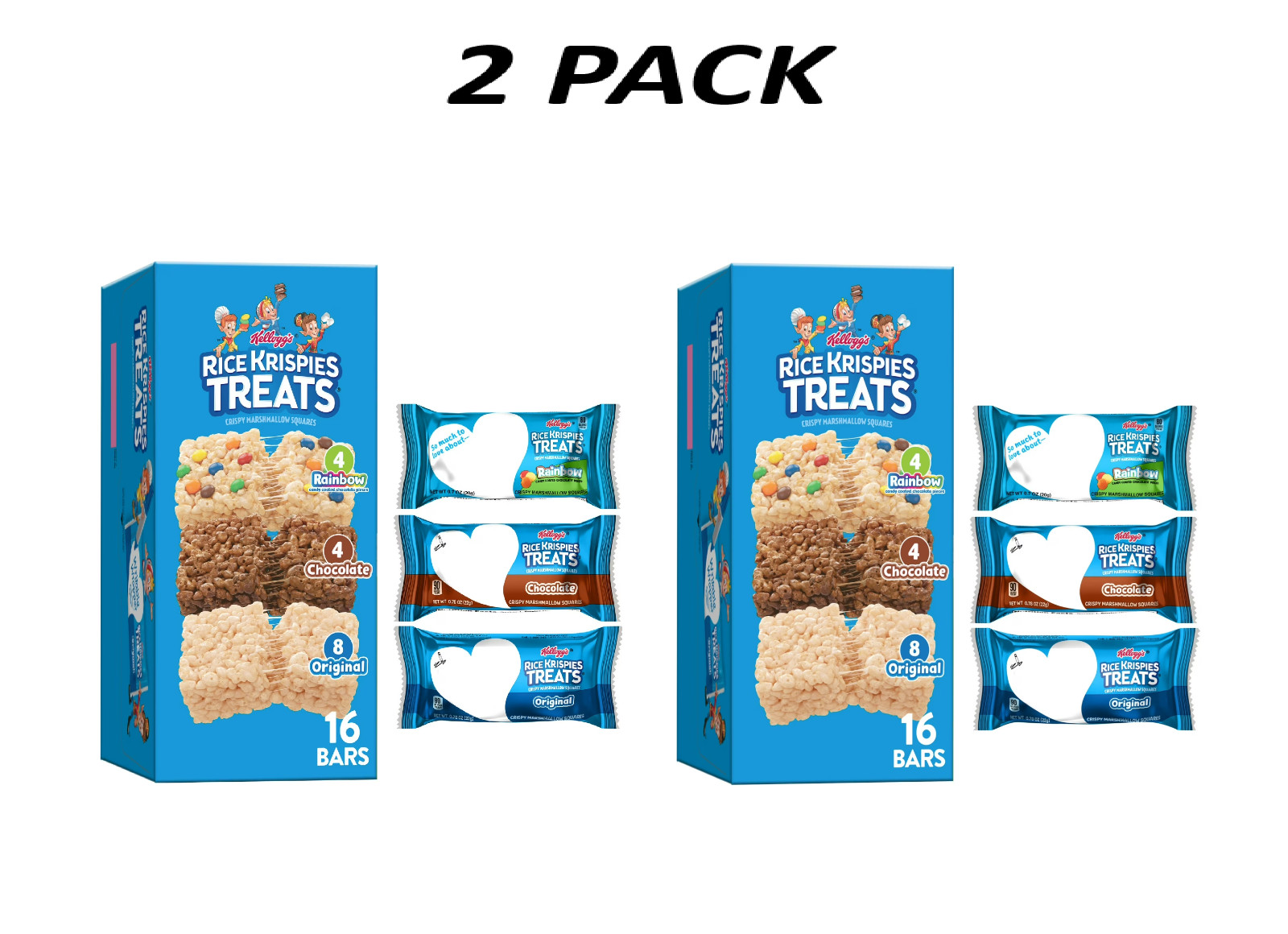 (2 Pack) Rice Krispies Treats Variety Pack Marshmallow Squares 16 Count. (2 Pack) Rice Krispies Treats Variety Pack Marshmallow Squares 16 Count.