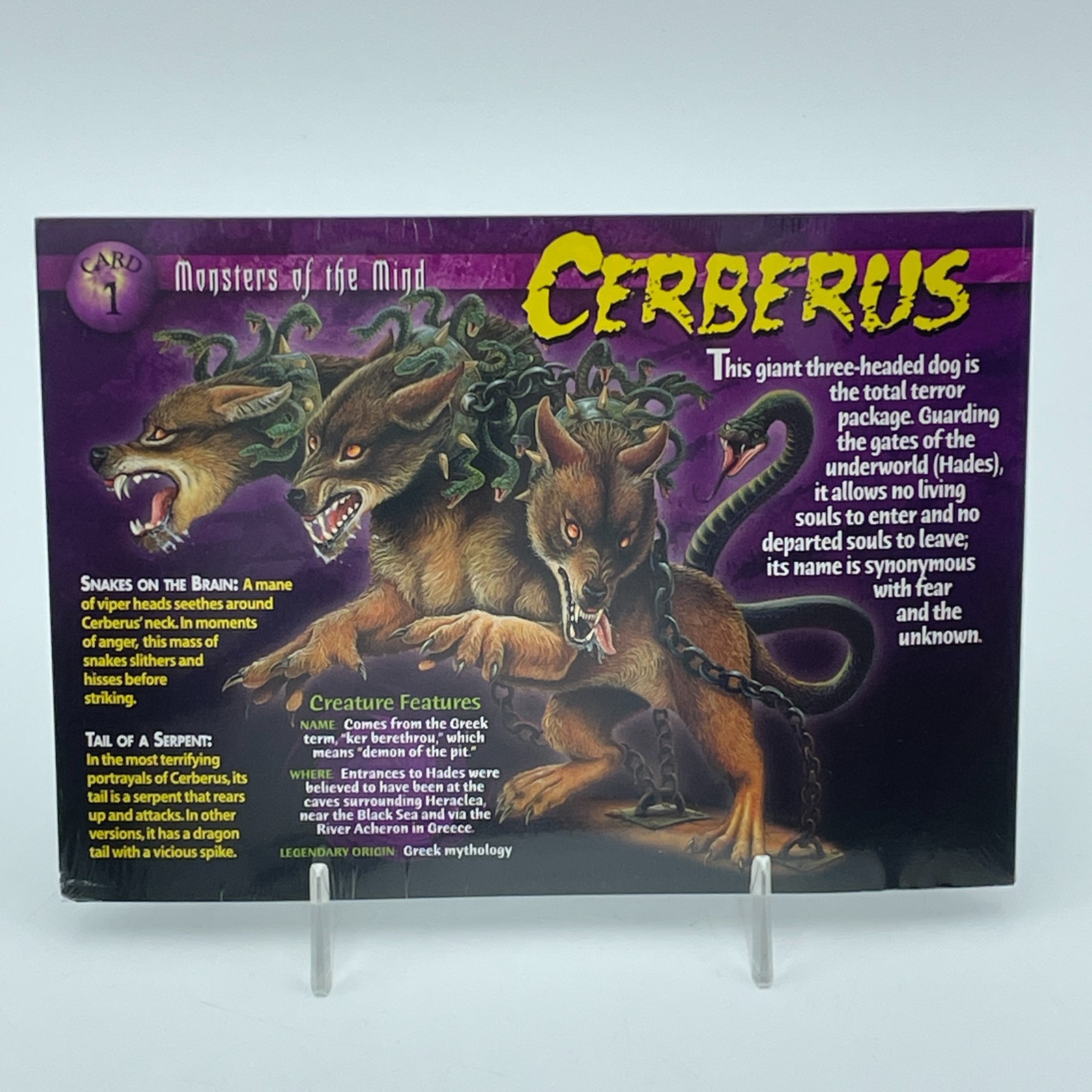 WEIRD AND WILD CREATURES Cerberus Card 1 Monsters of the Mind Sealed Vintage