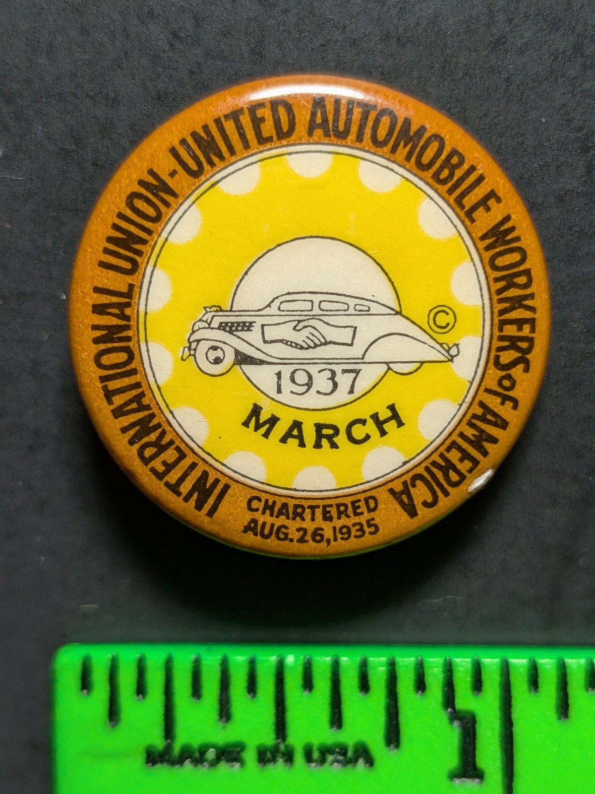 Vintage 1937 Automobile Workers of America Pinback Pin Vintage 1937 Automobile Workers of America Pinback Pin