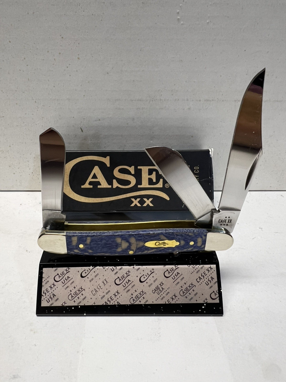 CASE XX KNIVES STOCKMAN - SMOOTH BLUE SYCAMORE WOOD 7347 SS (63732) POCKET KNIFE