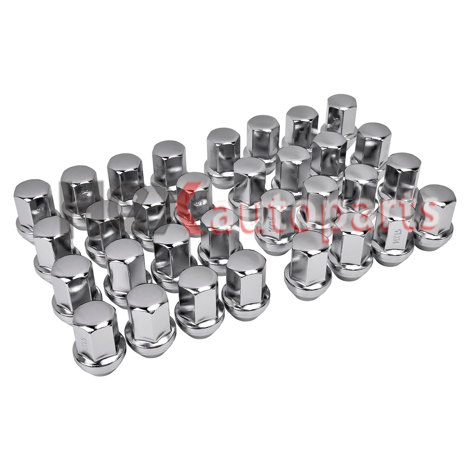 32PC Chrome Lug Nuts 14x1.5 for Chevy GMC Avalanche Silverado 2500 3500 HD Ram