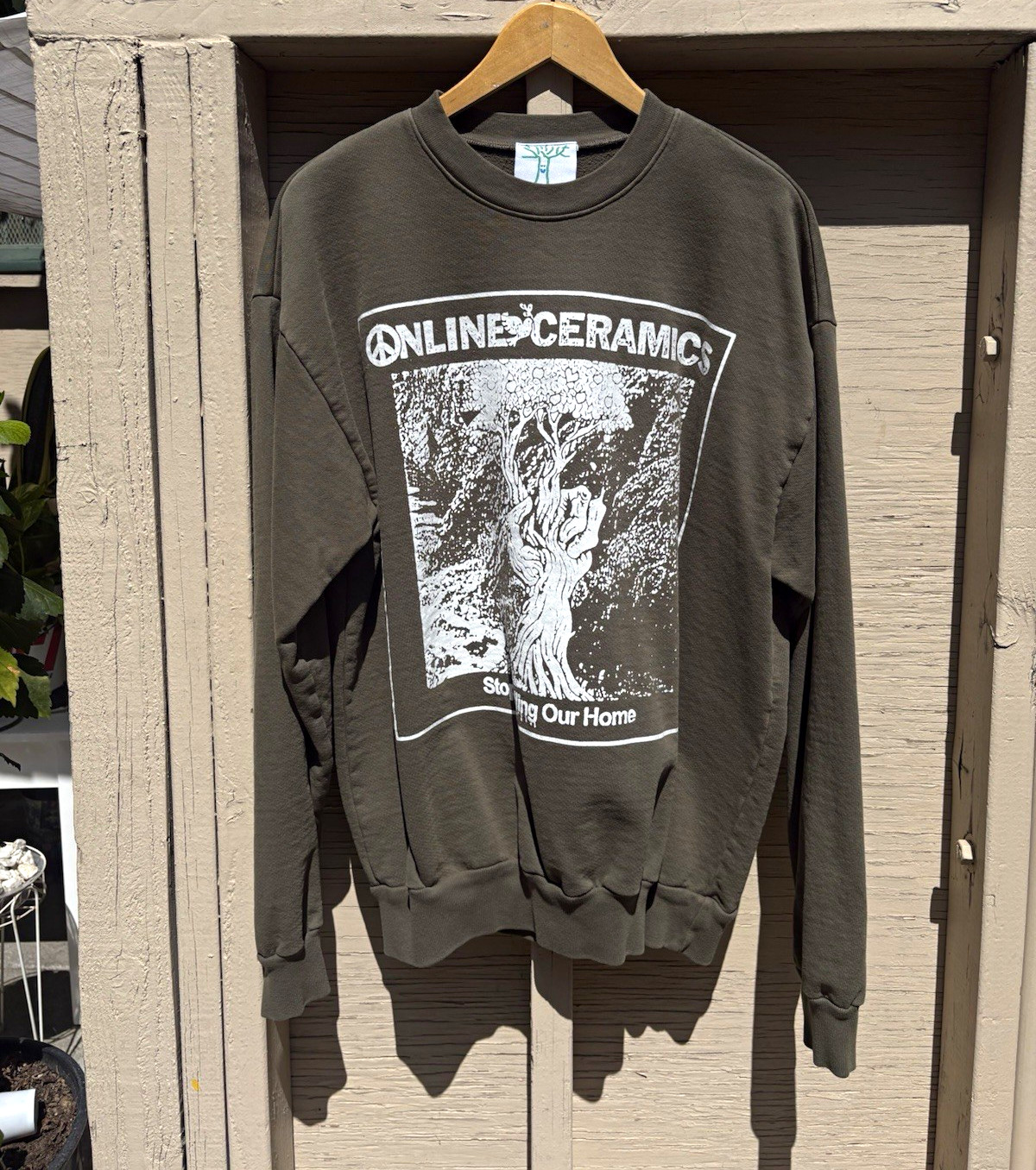 Online Ceramics Stop Killing Our Home Nature = Nurture  Sweatshirt Olive Size L