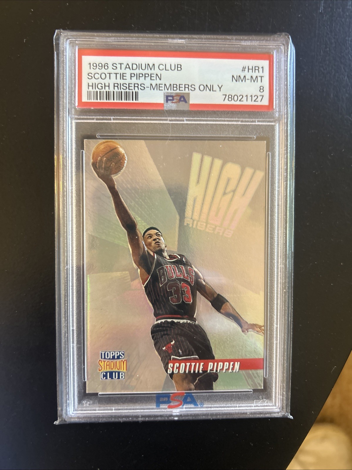1996 Stadium Club - High Risers Scottie Pippen #HR 1 Members Only PSA 8 1996 Stadium Club - High Risers Scottie Pippen #HR 1 Members Only PSA 8