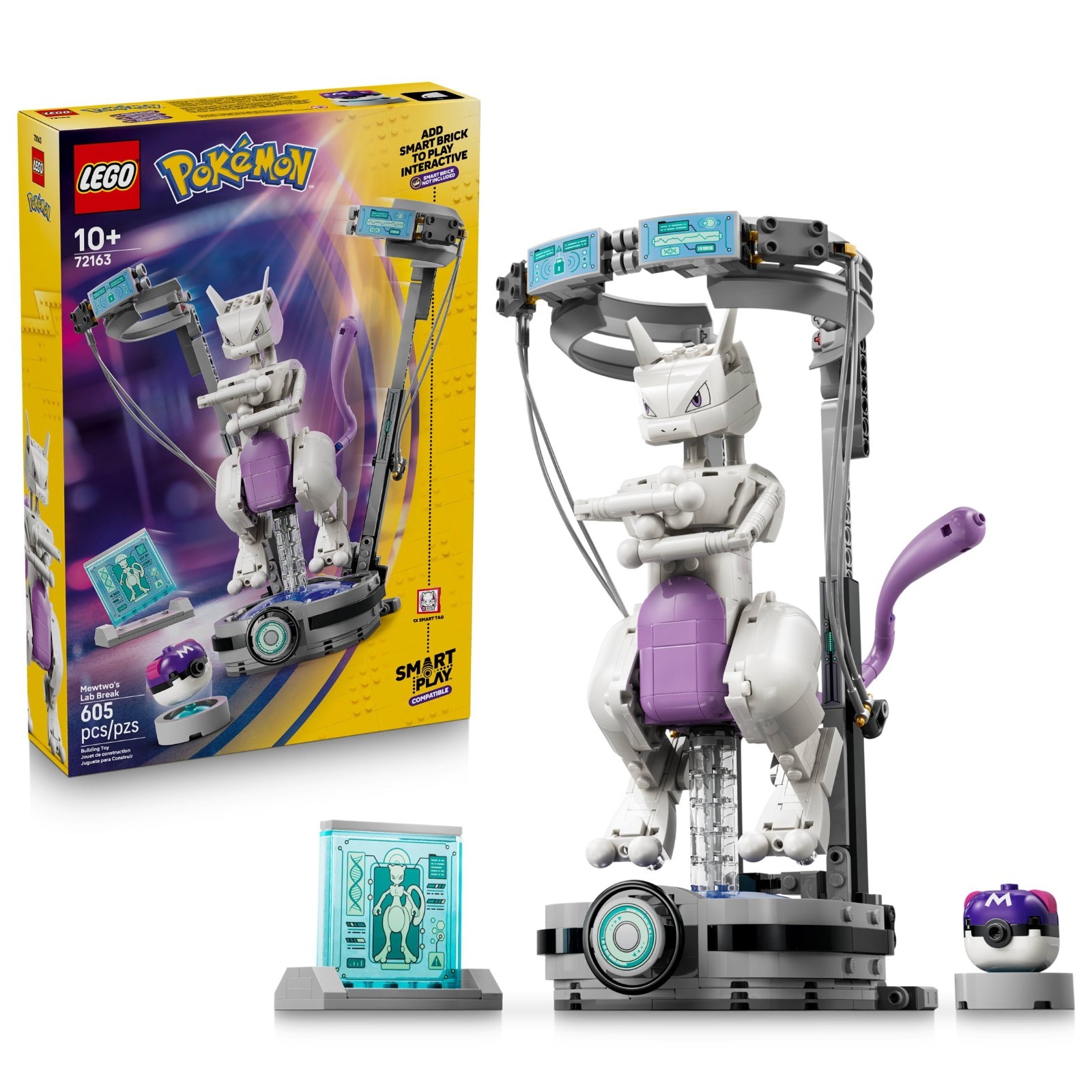 Pokémon SMART Play LEGO Mewtwo\'s Lab Break 72163 Interactive Set 10+