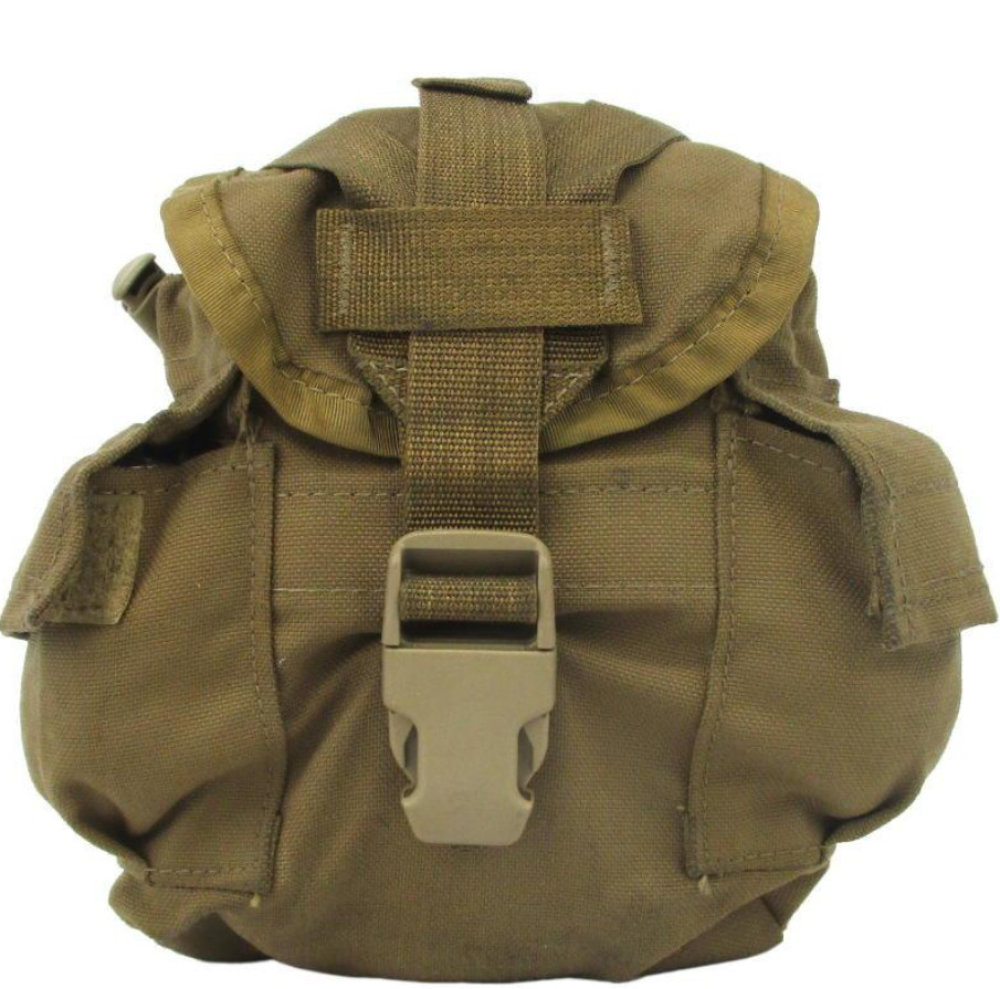 LOT OF  2 Canteen Pouch Coyote Brown MOLLE Canteen USMC USGI GC carrier