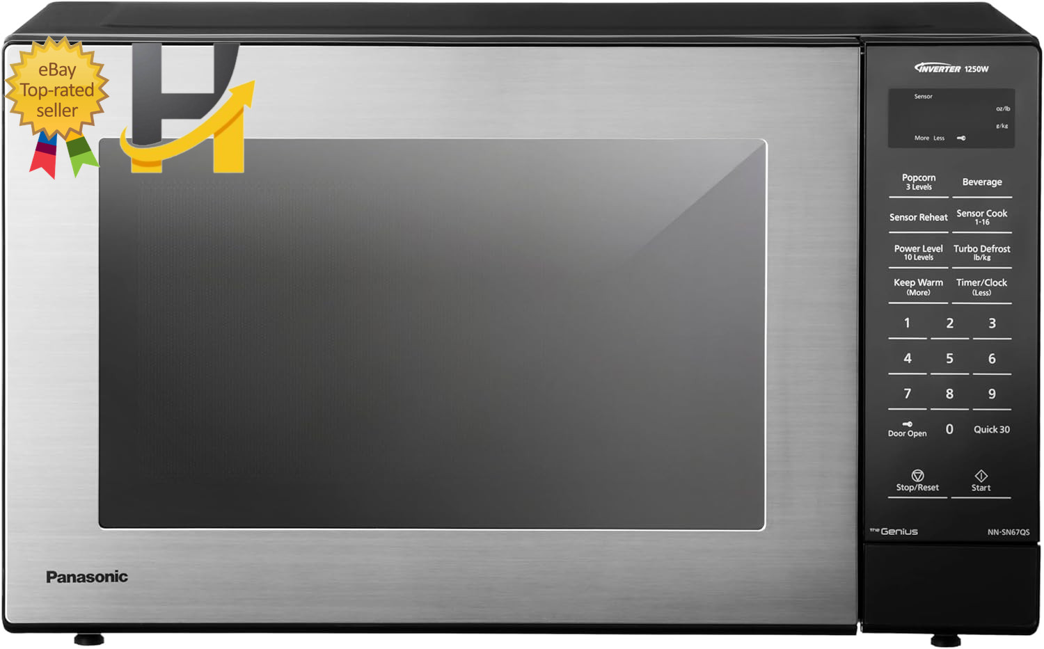 Panasonic Microwave NN-SN67QS Stainless Steel Countertop 1.2 Cu Ft 1250W Inverte