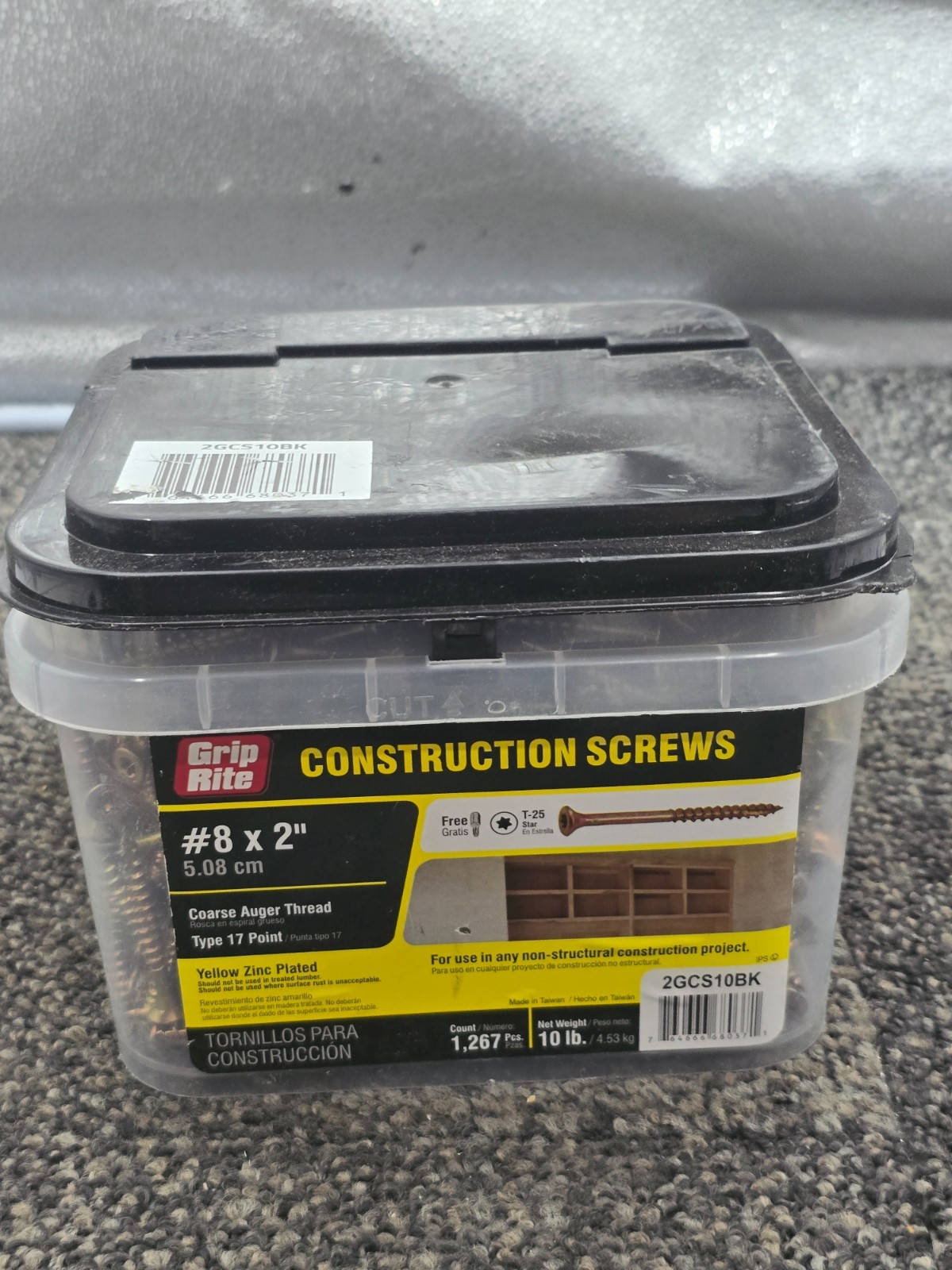 GRIP-RITE 2GCS10BK: #8 x 2