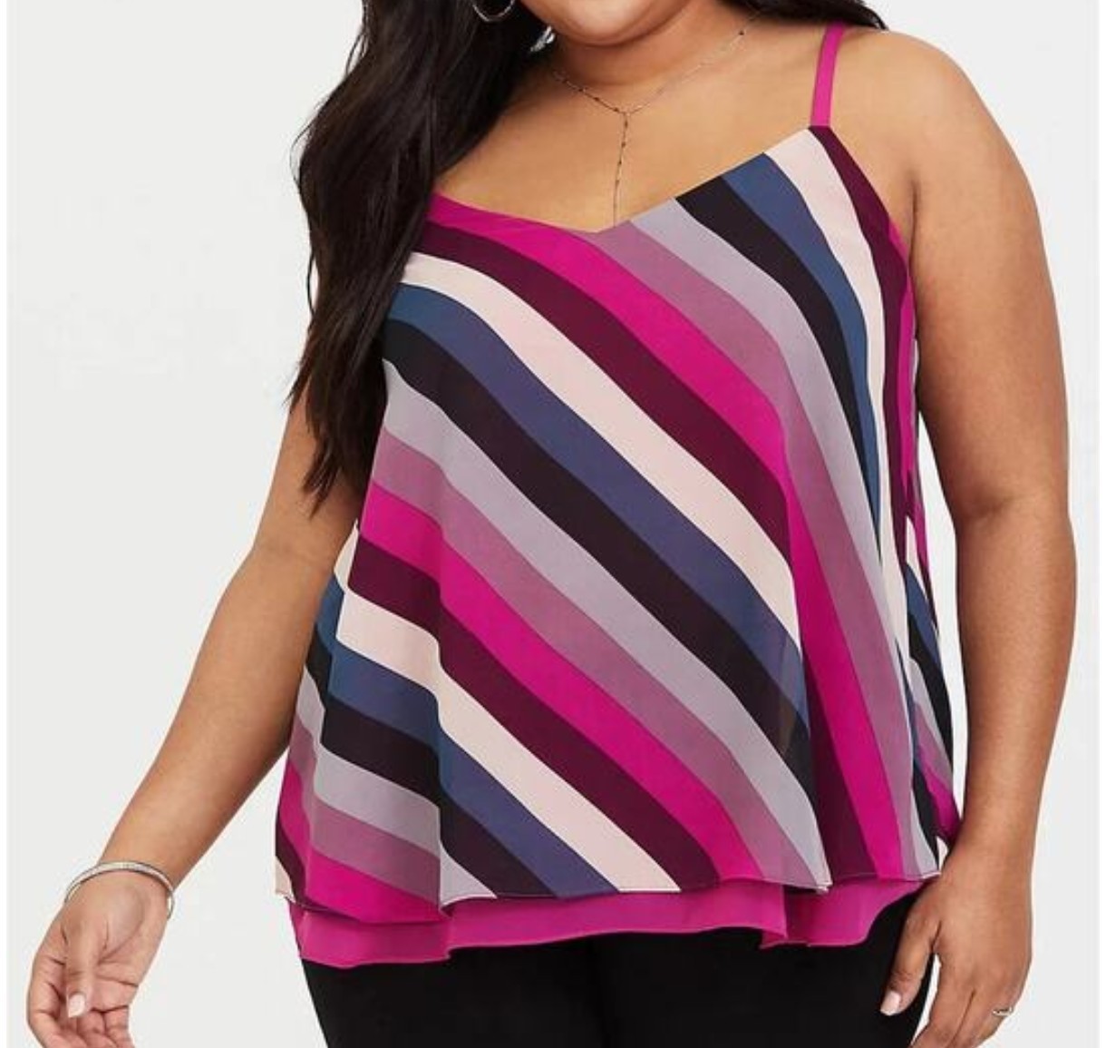 Torrid sleeveless with spagetti straps Size 1 bright colors striped Pink #298