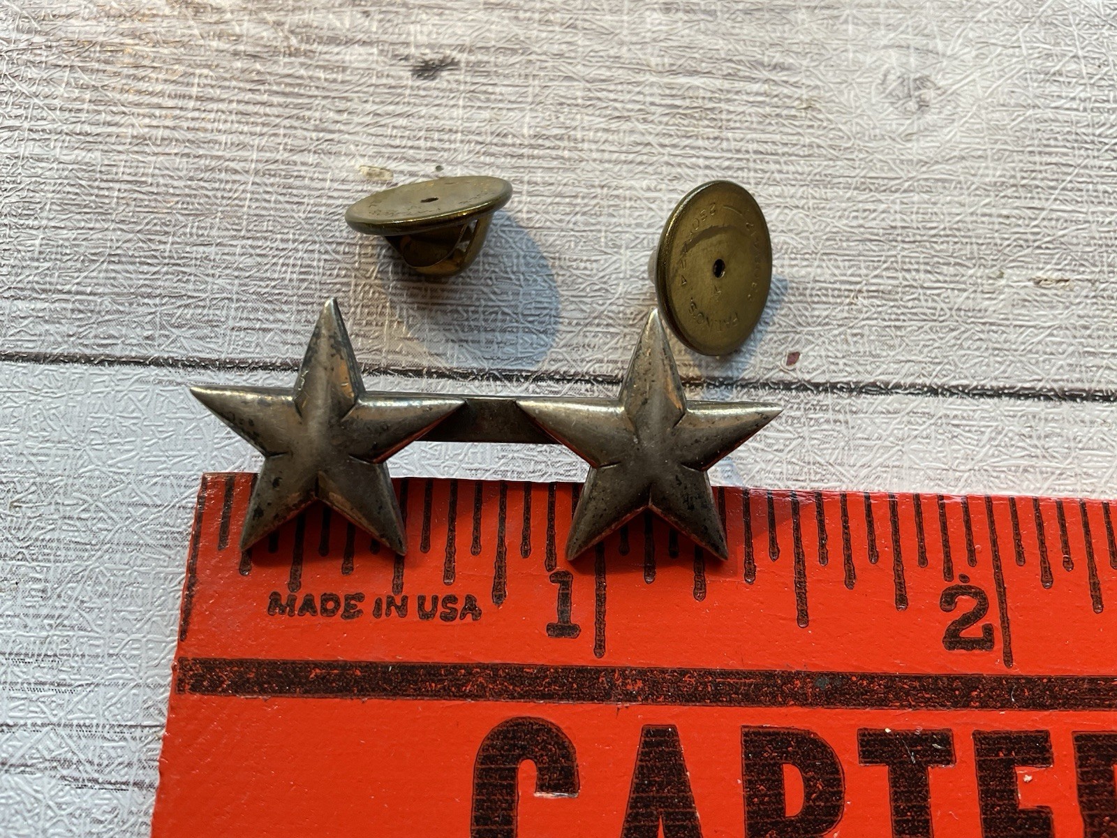 ORIG WWII USN USMC 2 STAR MAJOR GENERAL RADM STAR CAP COLLAR INSIGNIA STERLING