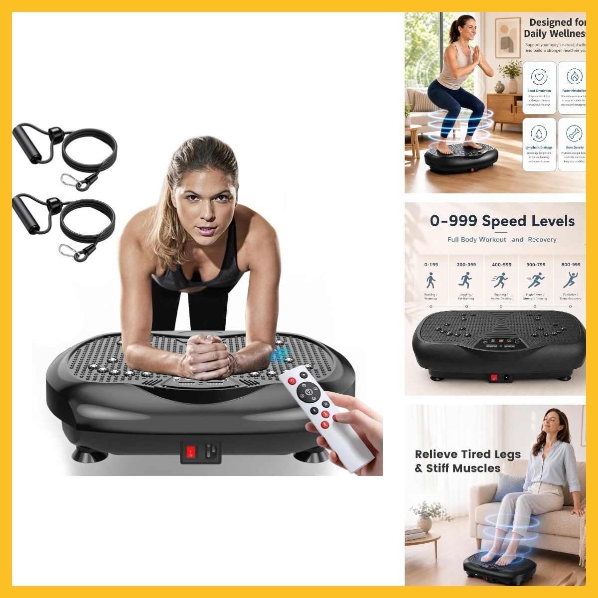 Natini Vibration Plate Exercise Machine 990 Speed Levels Whole Body Vibrating