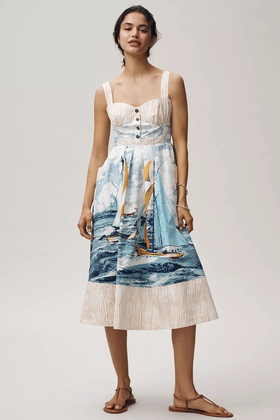 Maeve 100% Cotton Sweetheart Midi Dress MSRP $188 NWT SIZE M Maeve 100% Cotton Sweetheart Midi Dress MSRP $188 NWT SIZE M