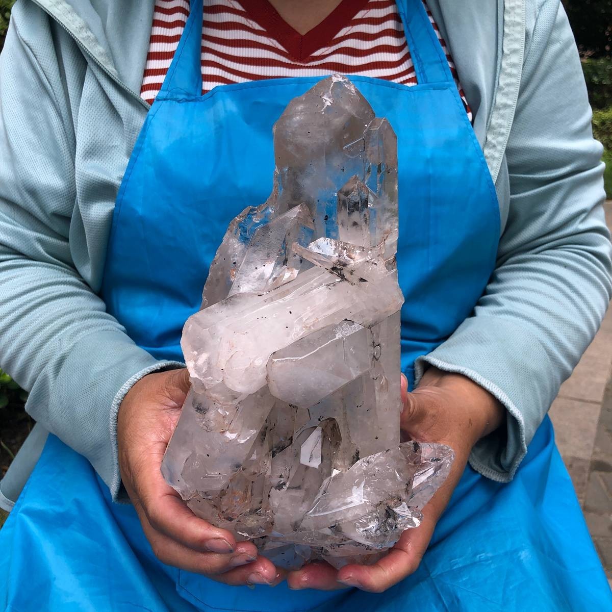 6.64LB Natural Transparent White Quartz Crystal Cluster Specimen Healing 6623